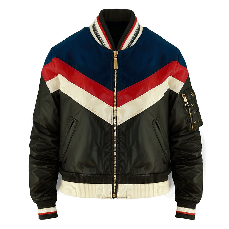 Racing Stripe Bomber Jacket Png Vkm PNG Image