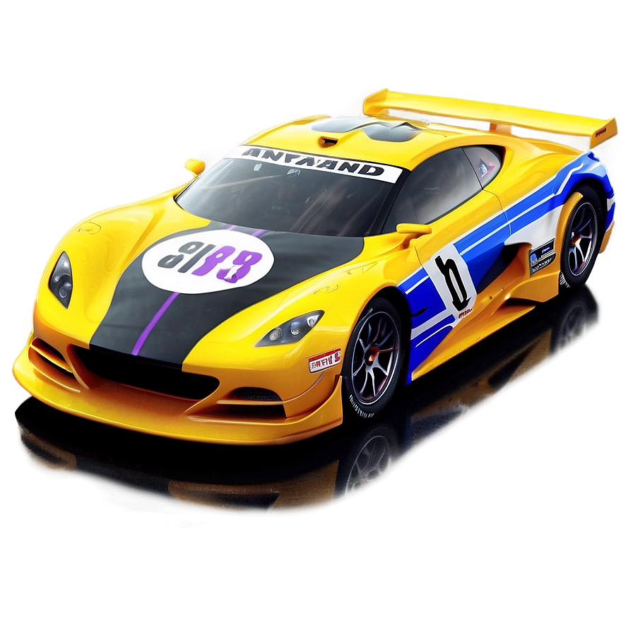 Racing Yellow Car Graphic Png Xkg PNG Image