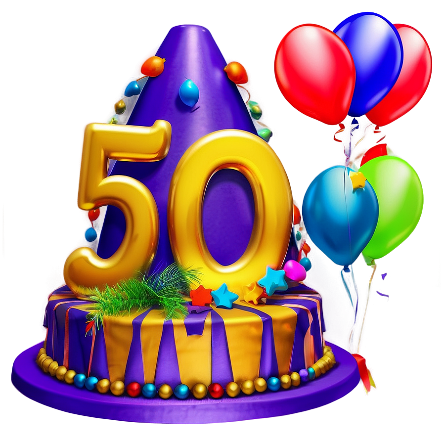 Radiant 50th Birthday Party Png Wro10 PNG Image