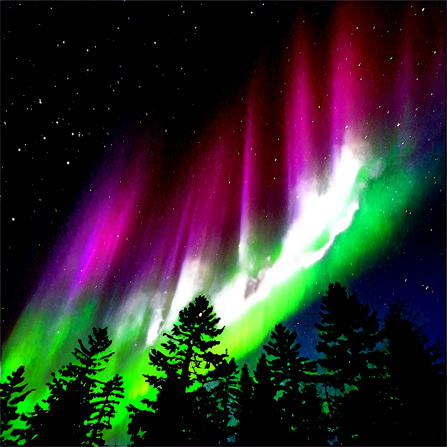 Radiant Aurora Above Treetops Png 27 PNG Image