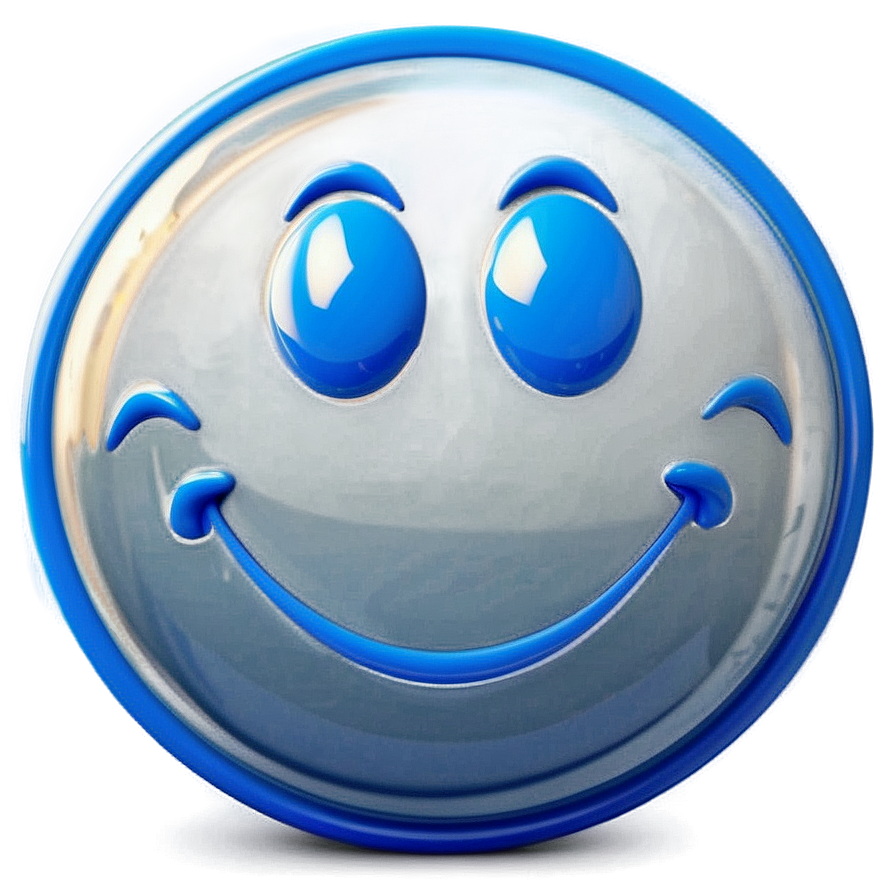 Radiant Blue Smiley Face Art Png Rey PNG Image