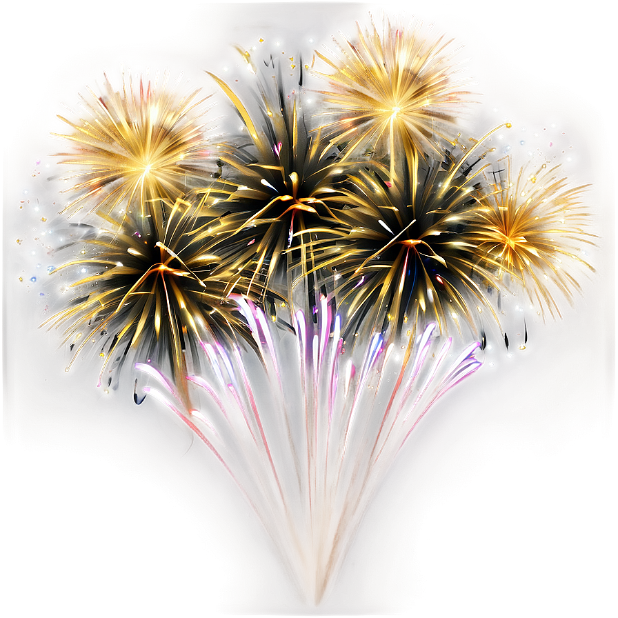 Radiant Gold Fireworks Png 06292024 PNG Image