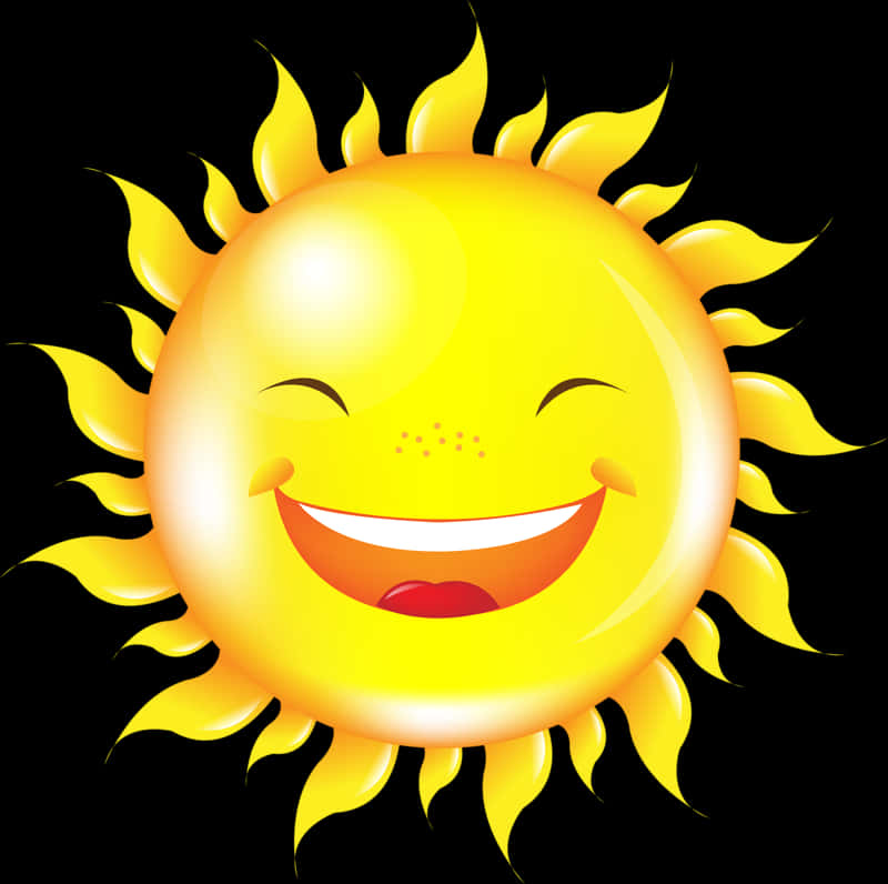 Radiant Smiling Sun Illustration PNG Image