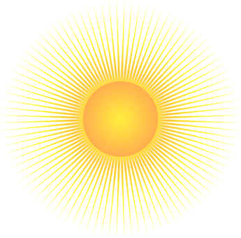 Radiant Sun Graphic PNG Image