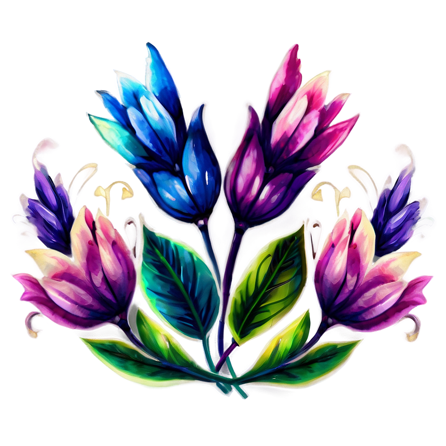 Radiant Watercolor Floral Png Sxh PNG Image