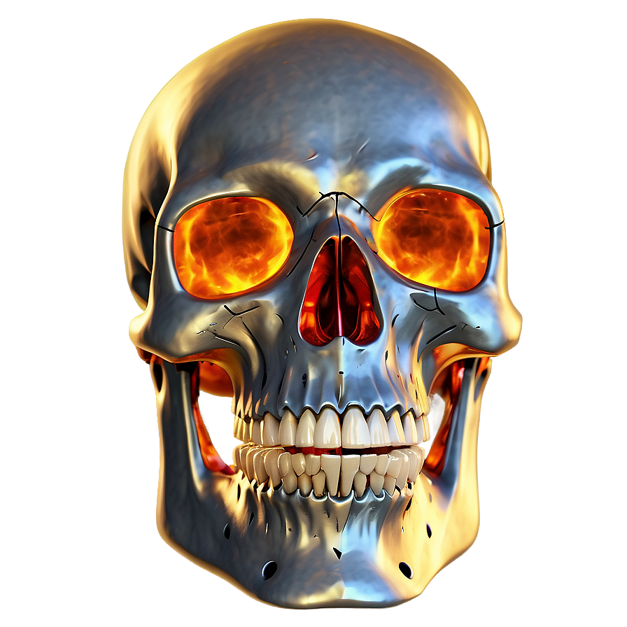 Radiating Heat Skull Png 06252024 PNG Image