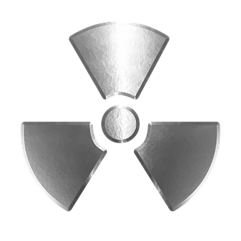 Radiation Symbol Icon Metallic Texture PNG Image