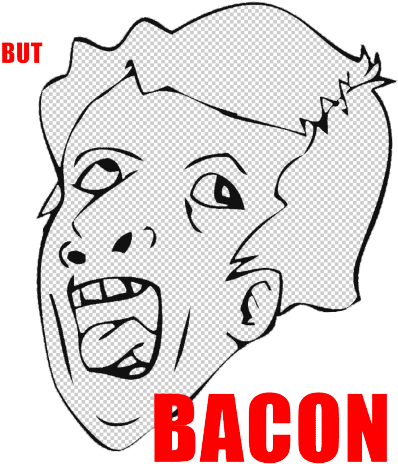 Rage Comic_ Bacon Obsession.png PNG Image