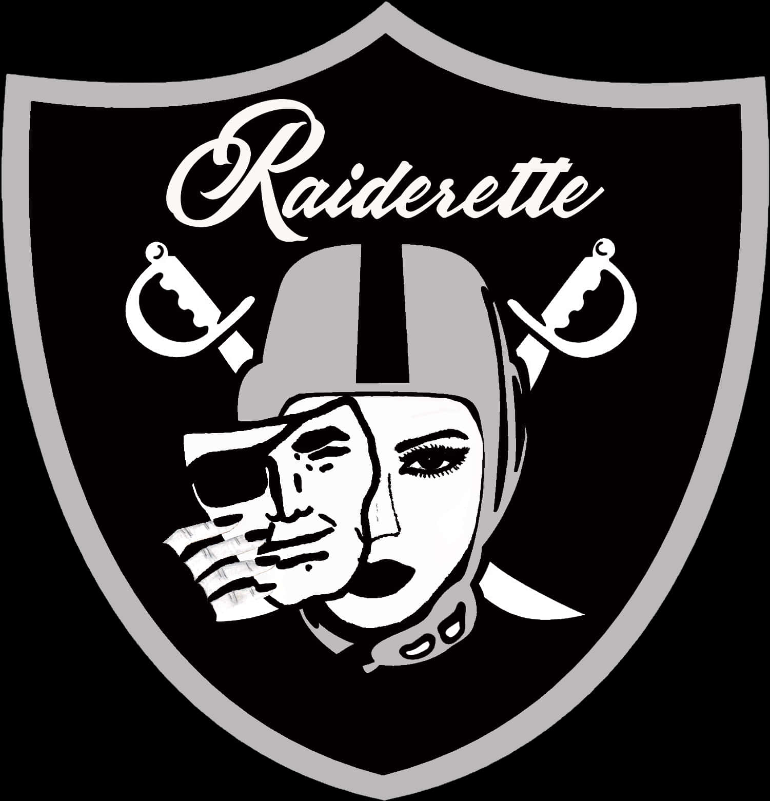 Raiderette Logo Blackand White PNG Image