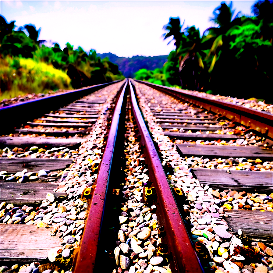 Railroad Tracks Near Beachside Png 44 PNG Image