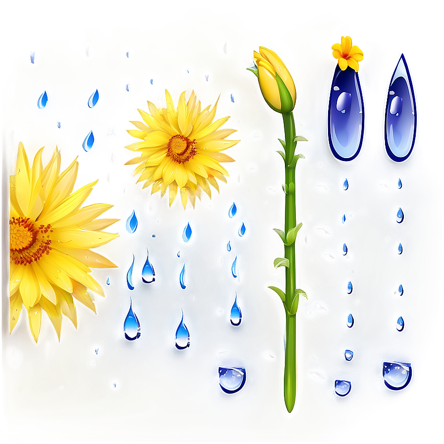 Rain On Flowers Png 05032024 PNG Image