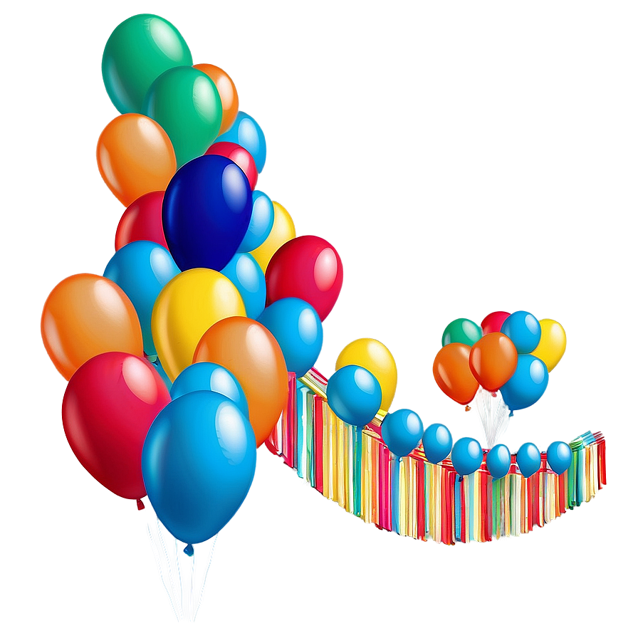 Rainbow Balloon Garland Setup Png 86 PNG Image