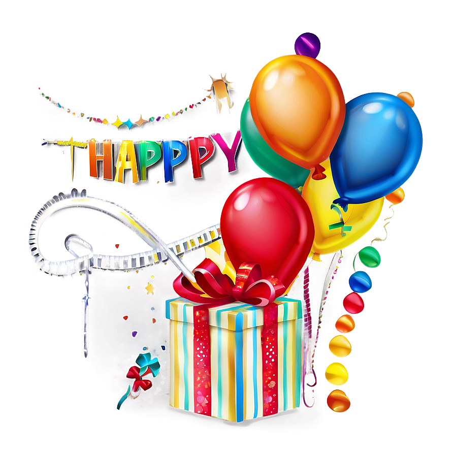 Rainbow Birthday Balloon Png 06272024 PNG Image