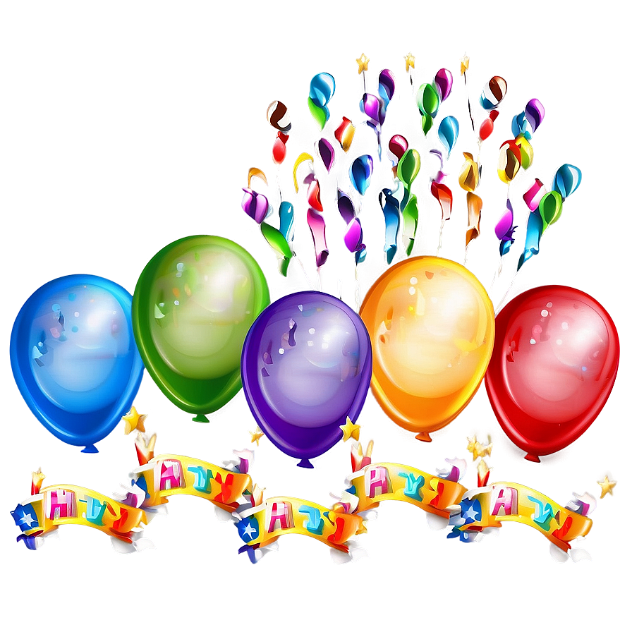 Rainbow Birthday Balloon Png Udc67 PNG Image