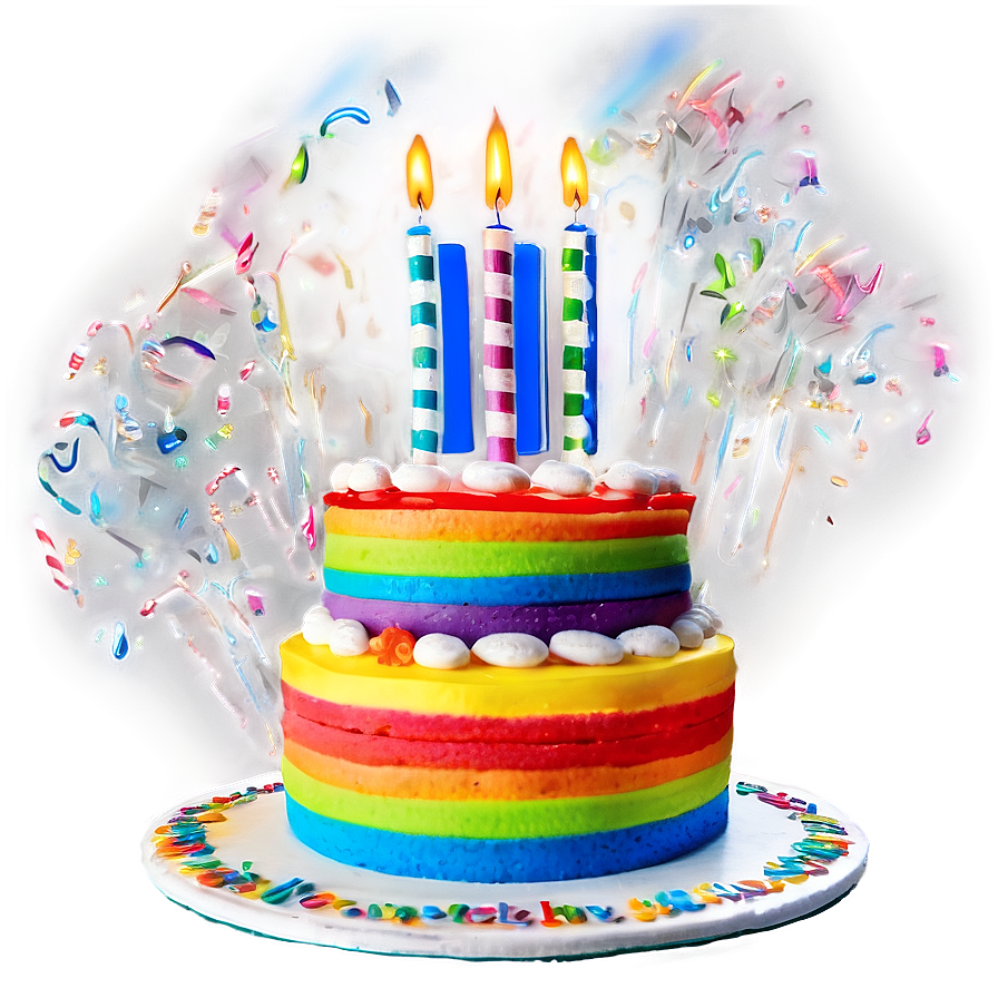 Rainbow Birthday Cake Png 05042024 PNG Image