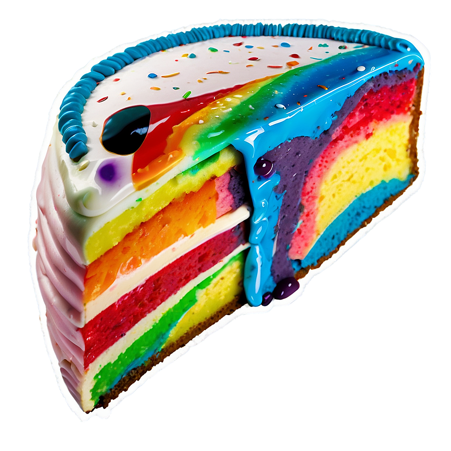 Rainbow Cake Slice Png 62 PNG Image