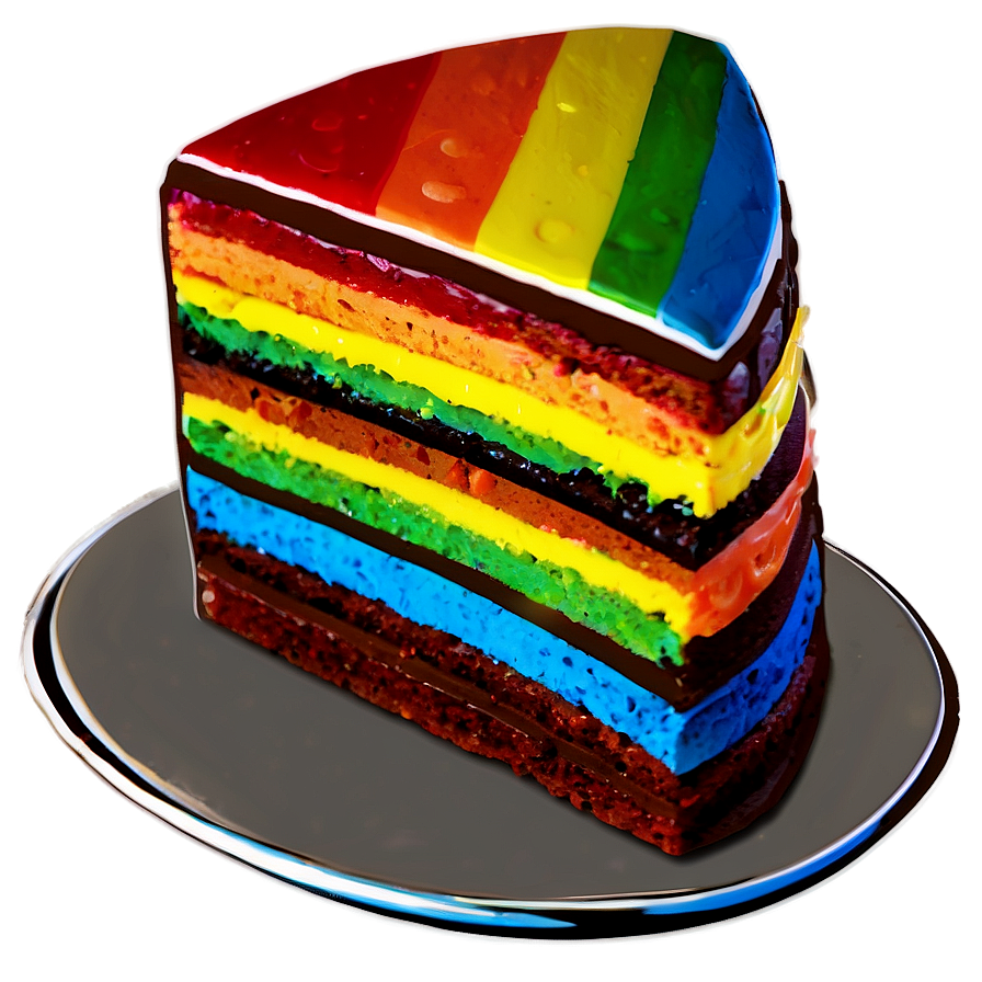 Rainbow Cake Slice Png Wqp PNG Image