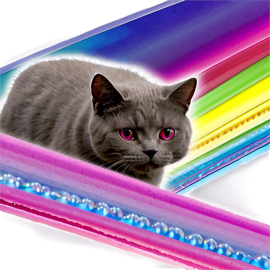 Rainbow Cat Fantasy Png B PNG Image