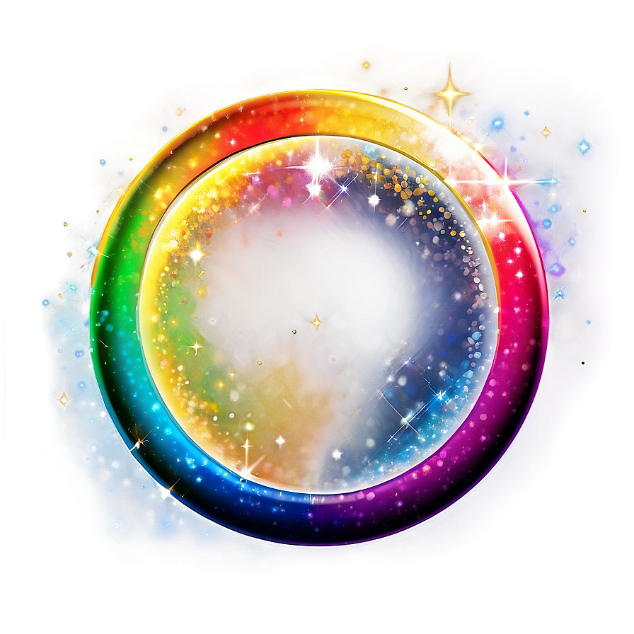 Rainbow Circle With Sparkles Png Lgv8 PNG Image