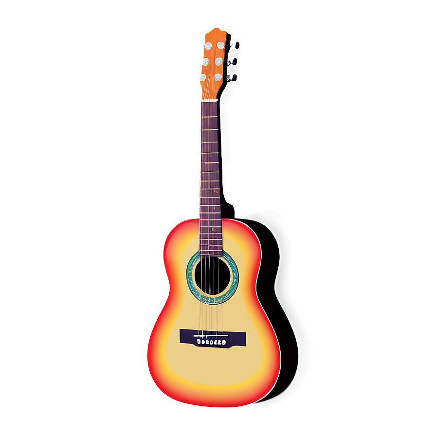 Rainbow Color Acoustic Guitar Png 06122024 PNG Image