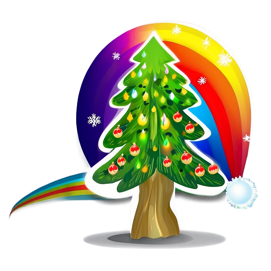 Rainbow Colored Arbol De Navidad Png 99 PNG Image