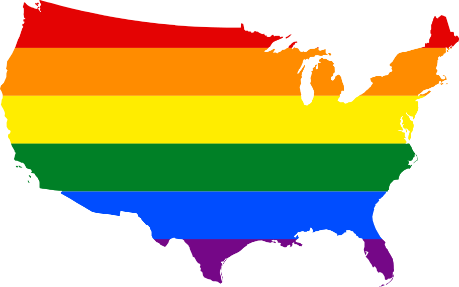 Rainbow Colored U S A Map PNG Image