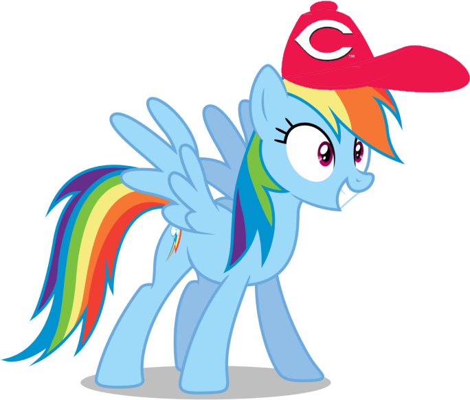 Rainbow Dash Cincinnati Reds Cap PNG Image