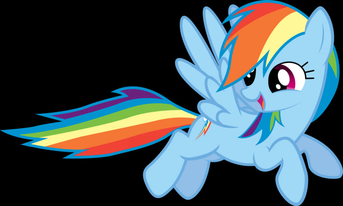 Rainbow Dash Flying My Little Pony PNG Image