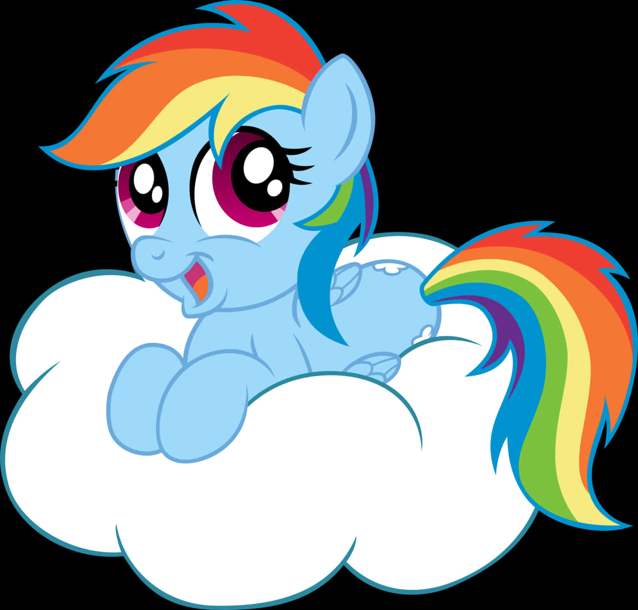 Rainbow Dash On Cloud Illustration PNG Image