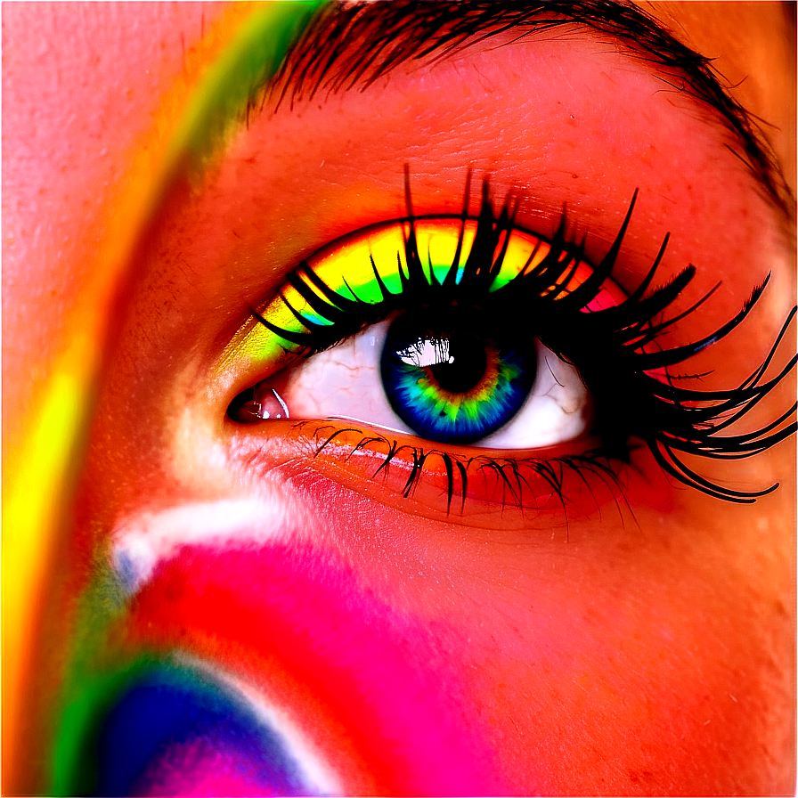 Rainbow Fake Eyelashes Png Fem1 PNG Image