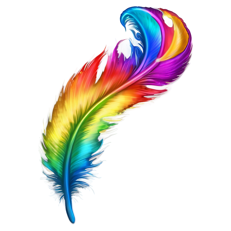 Rainbow Feather Plume PNG 54