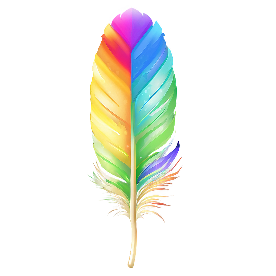 Rainbow Feather Plume Png Dua52 PNG Image