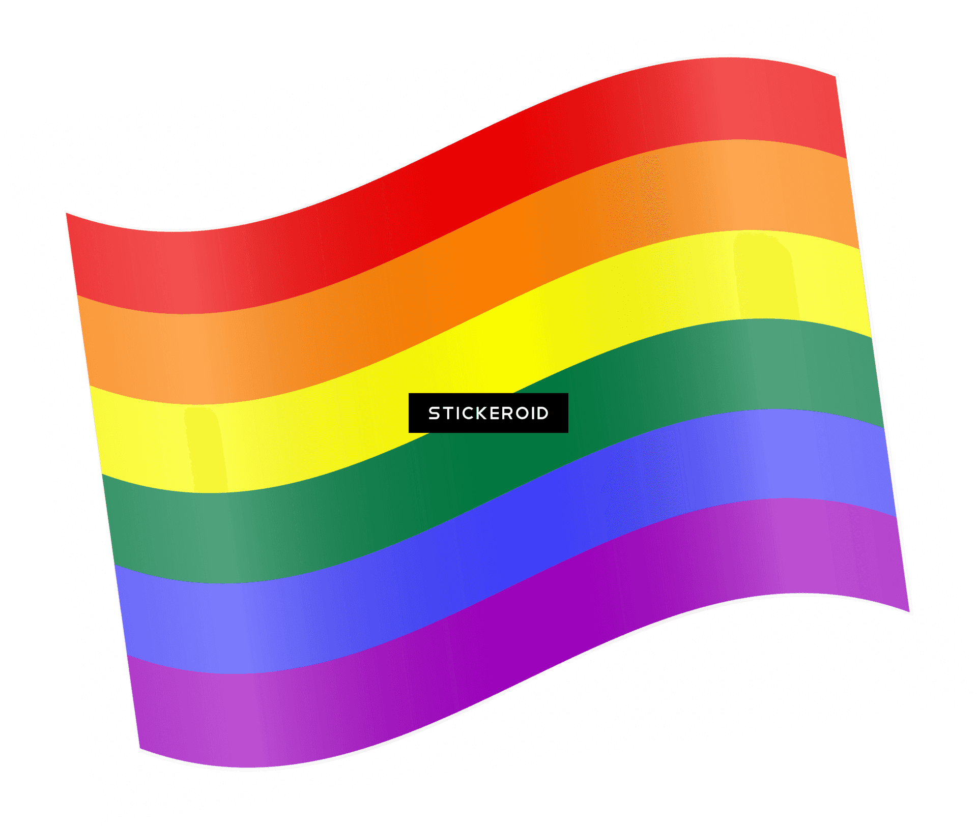 Rainbow Flag Waving Graphic PNG Image