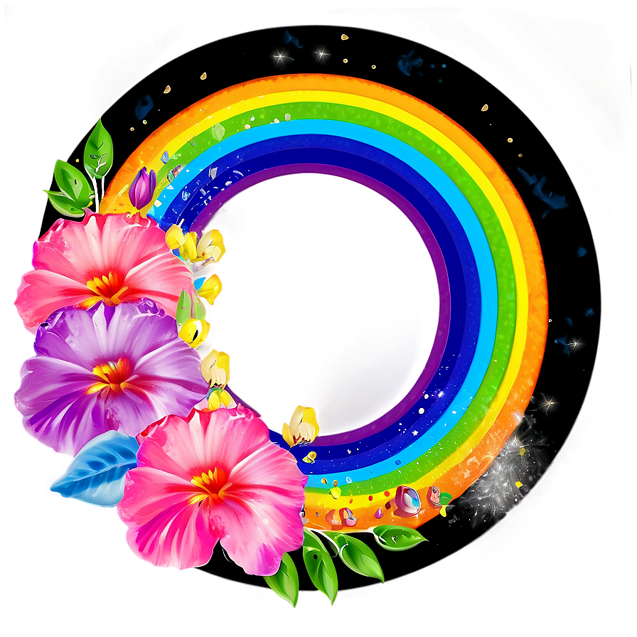 Rainbow Flower Circle Png 06252024 PNG Image