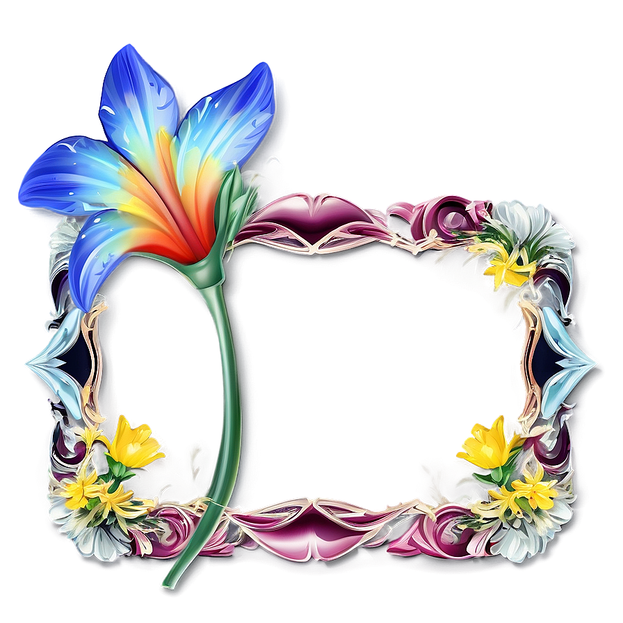 Rainbow Flower Frame Png Voj PNG Image