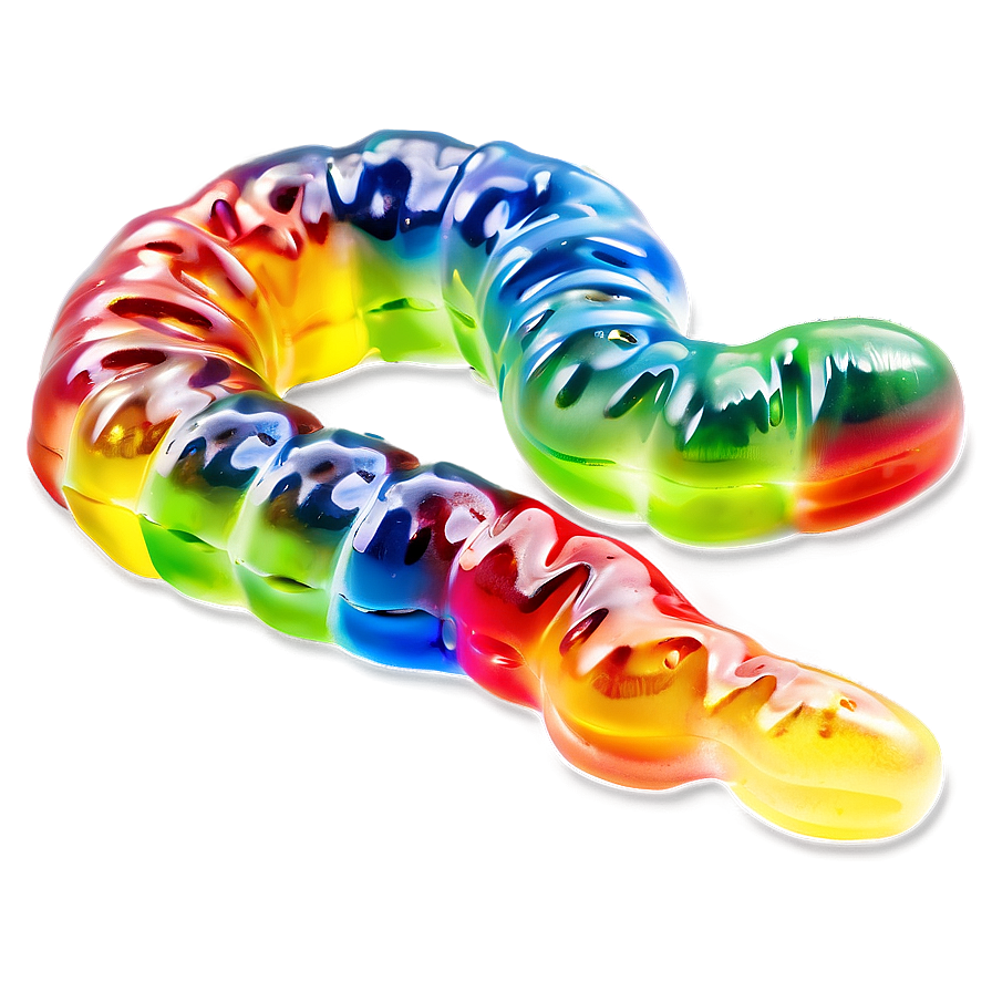 Rainbow Gummy Worm Delight Png Duo PNG Image