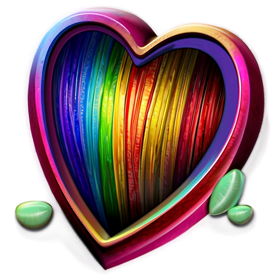 Rainbow Heart Color Png D PNG Image