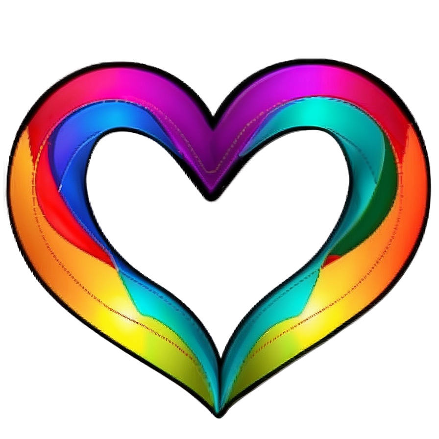 Rainbow Heart Decoration Png Svy PNG Image