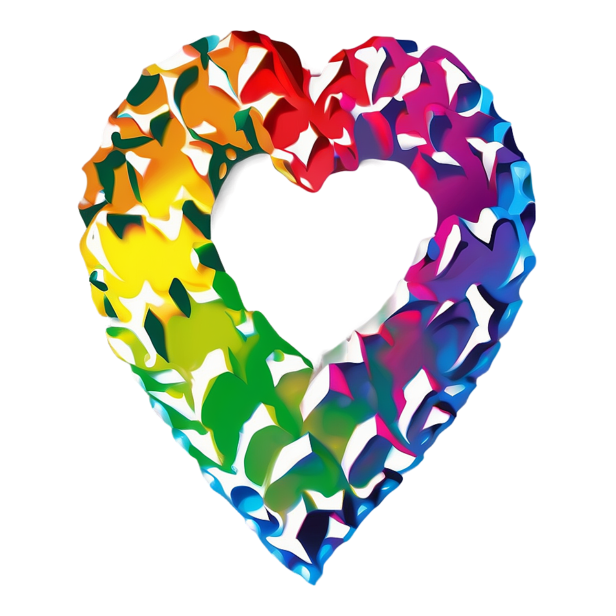 Rainbow Heart Drawing Png Dds PNG Image