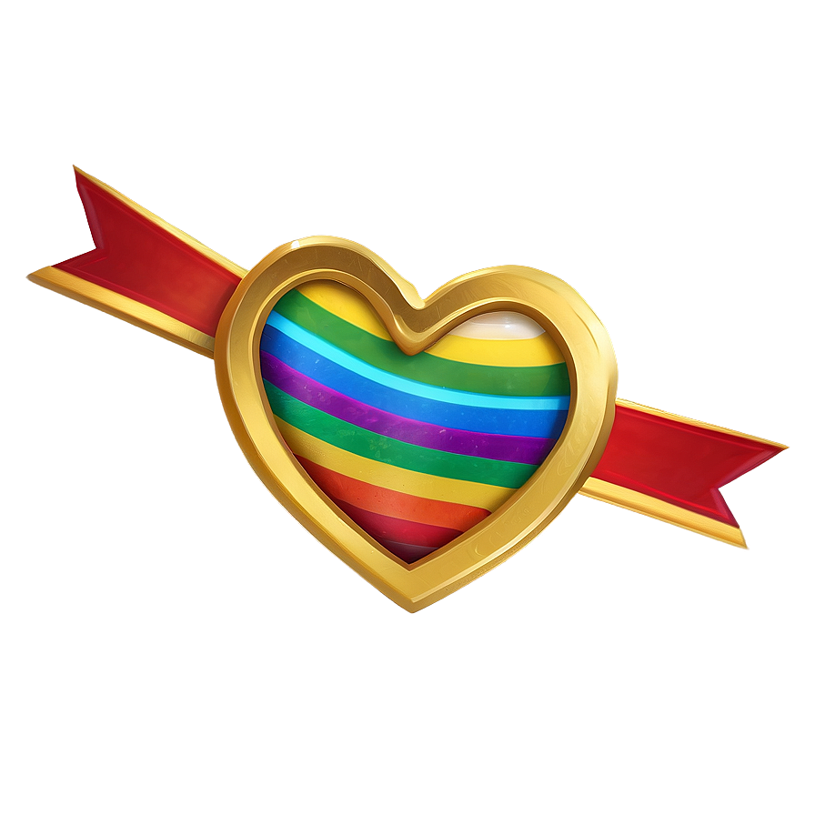 Rainbow Heart Emblem Png 04292024 PNG Image