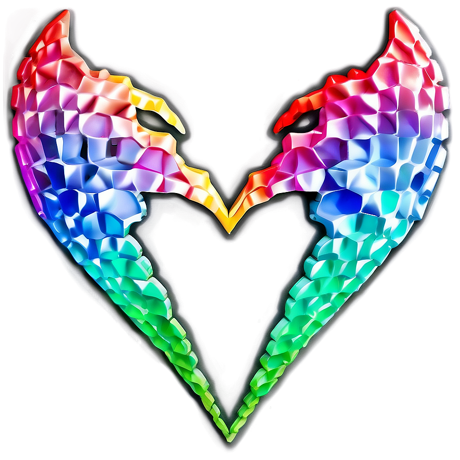 Rainbow Heart Emblem Png Ivf PNG Image