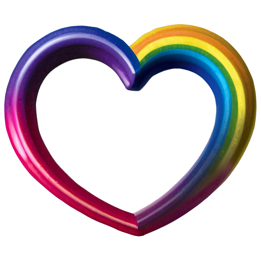 Rainbow Heart Frame Png 06252024 PNG Image