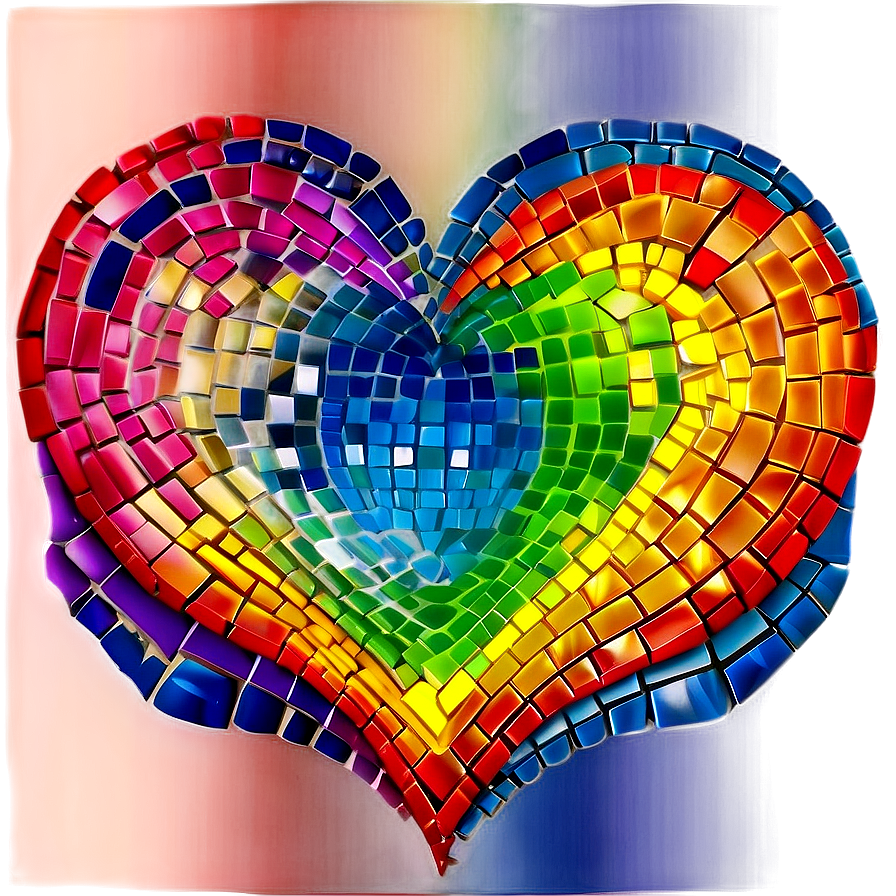 Rainbow Heart Mosaic Png Kav PNG Image