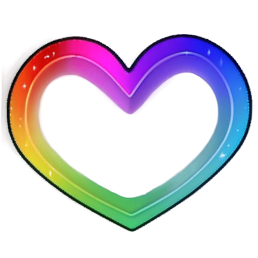 Rainbow Heart Overlay Png 30 PNG Image