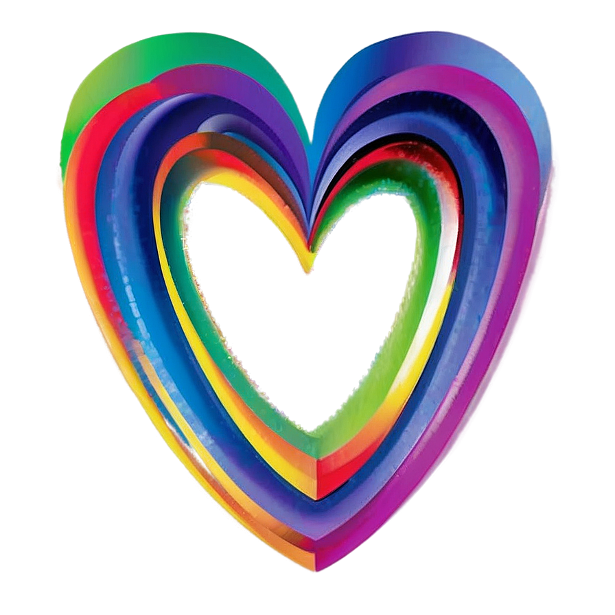 Rainbow Heart Pattern Png 06252024 PNG Image