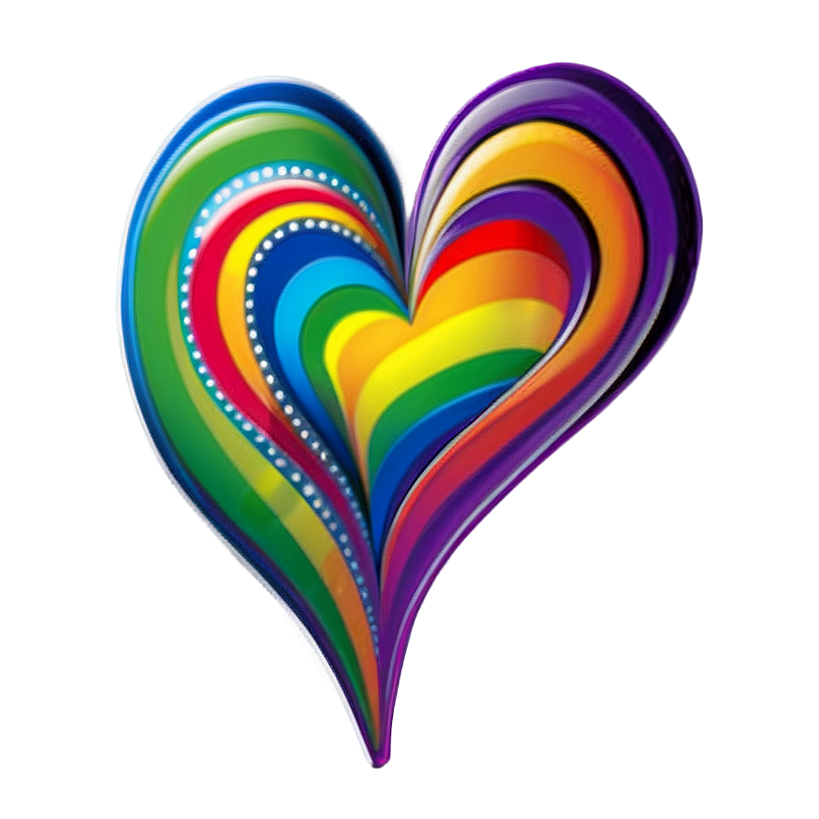 Rainbow Heart Sticker Png 17 PNG Image