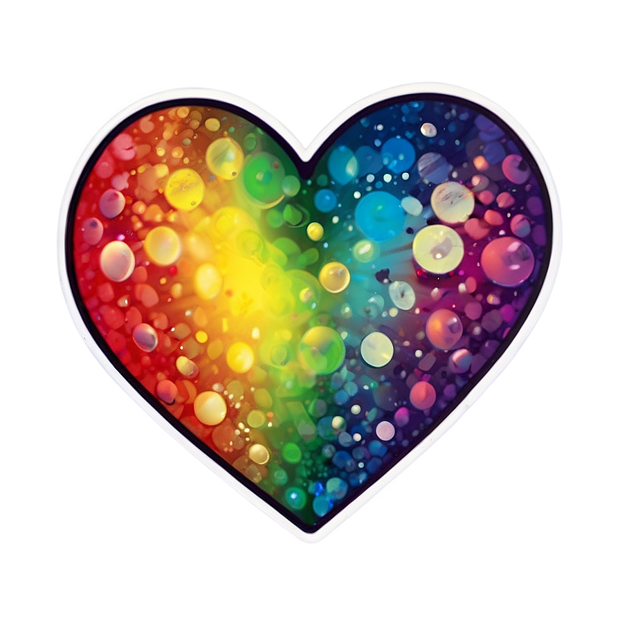 Rainbow Heart Sticker Png Nhu PNG Image