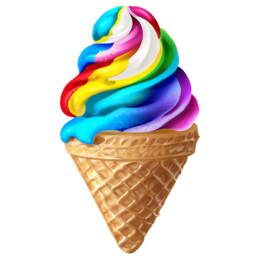 Rainbow Ice Cream Cone Png Ahu PNG Image