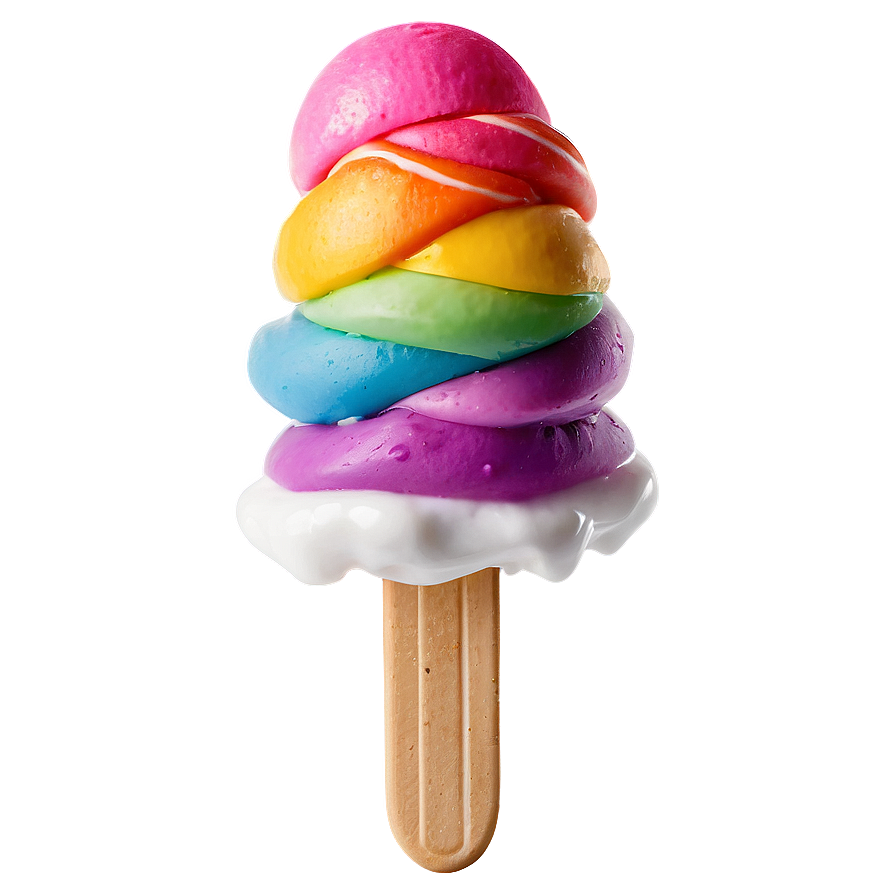 Rainbow Ice Cream Stick Png Vdn97 PNG Image