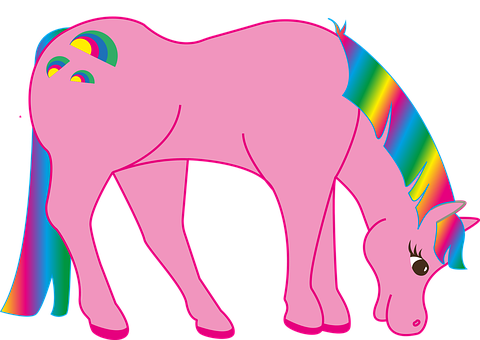 Rainbow Maned Unicorn Graphic PNG Image